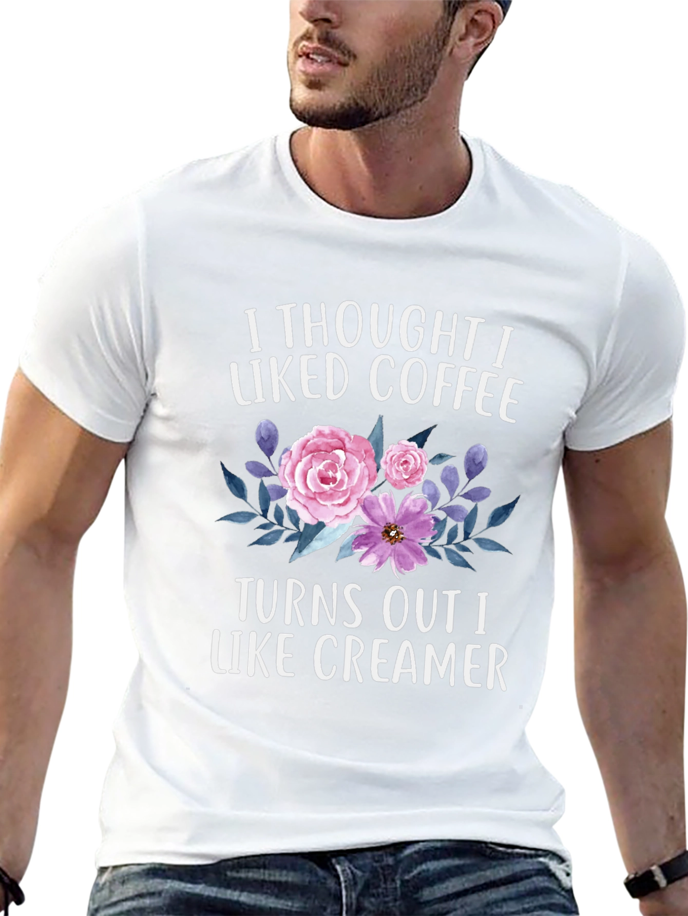 Coffee & Creamer T-Shirt - Floral Design