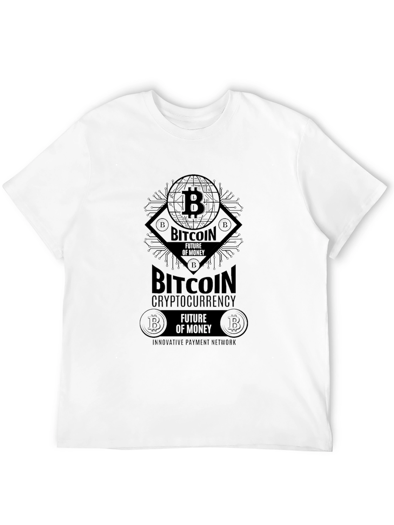 Bitcoin Cryptocurrency Graphic T-Shirt - Black