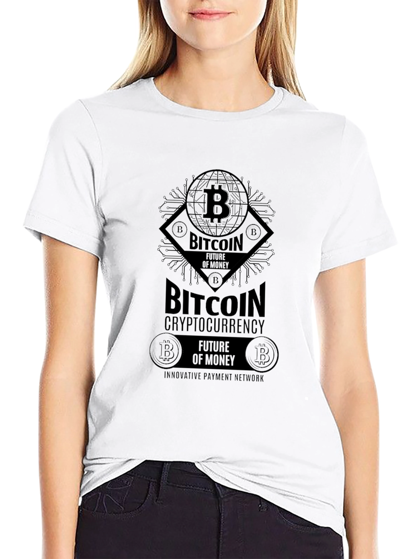 Bitcoin Cryptocurrency Graphic T-Shirt - Black