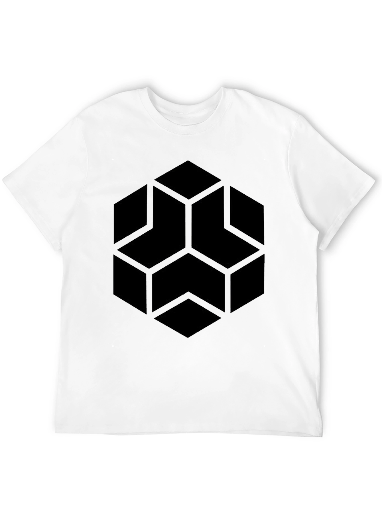 Geometric Cube T-Shirt - Modern Minimalist Design