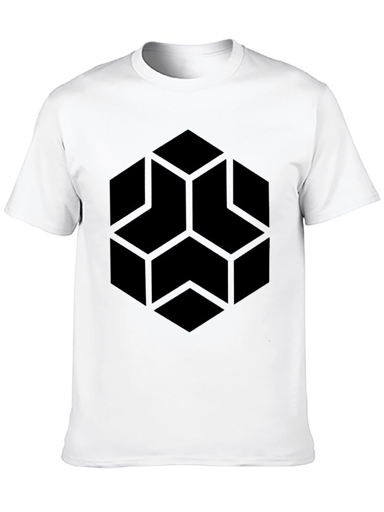 Geometric Cube T-Shirt - Modern Minimalist Design