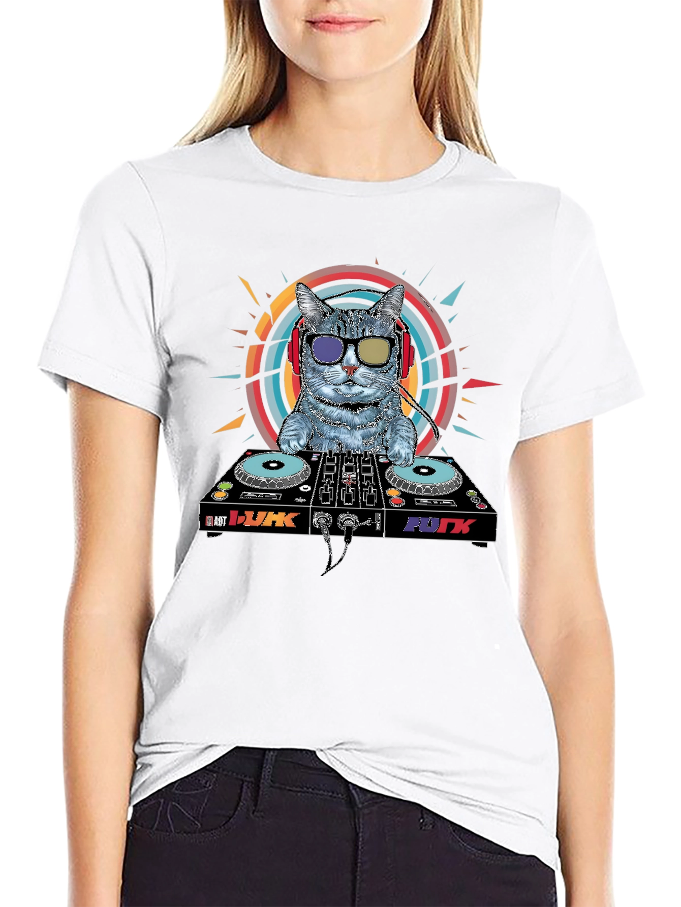 DJ Cat Graphic T-Shirt - Music Lover Apparel