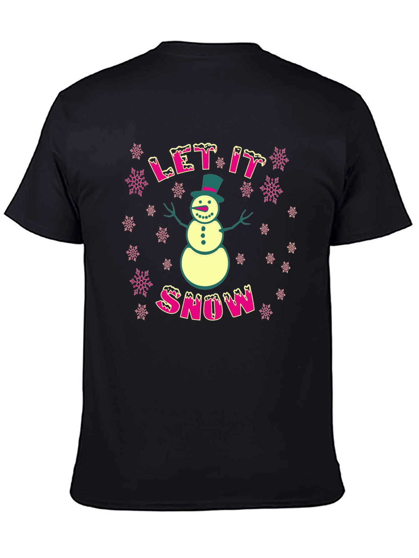 Festive Let It Snow Snowman Graphic T-Shirt