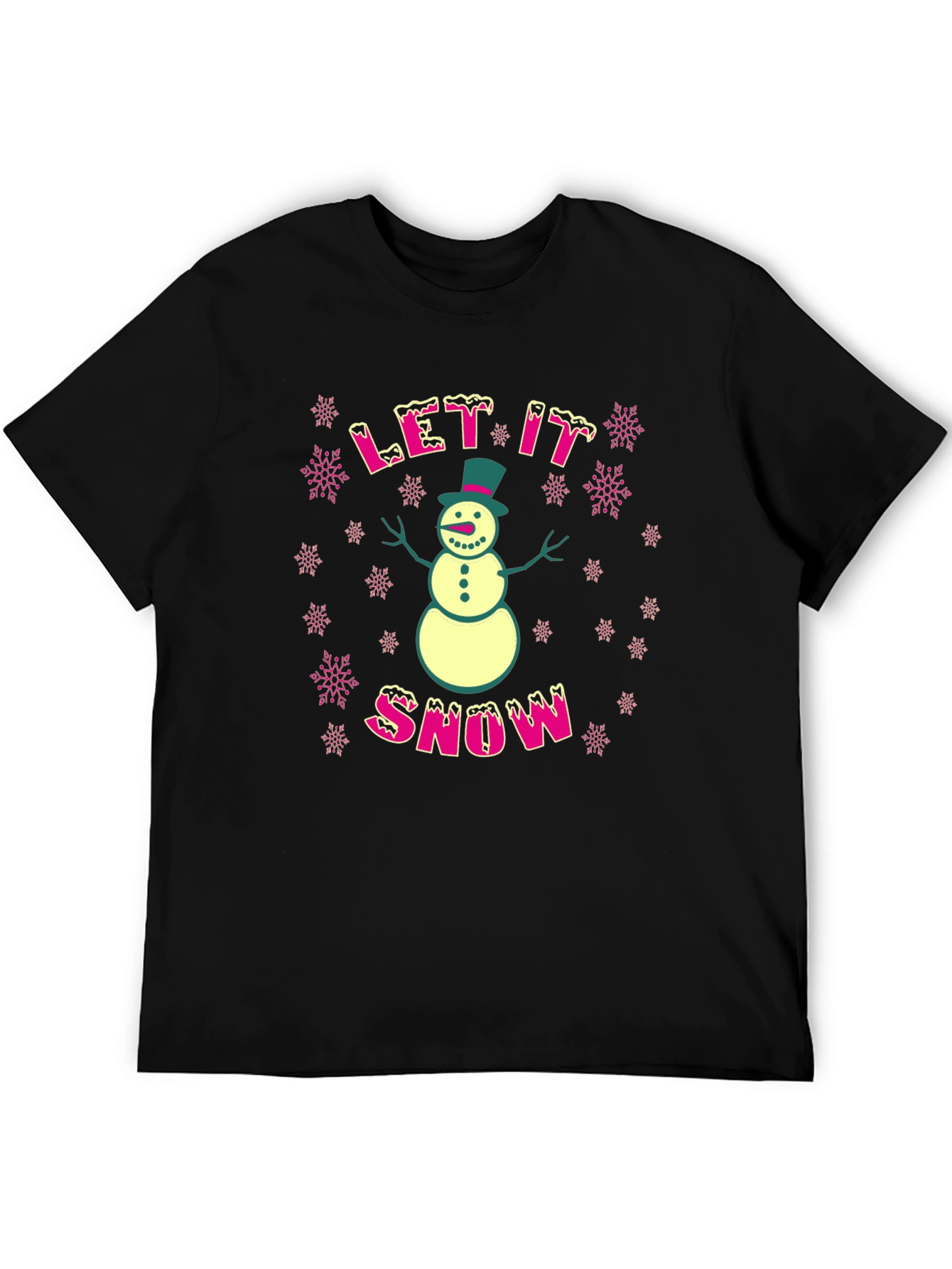 Festive Let It Snow Snowman Graphic T-Shirt