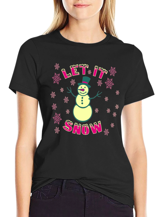 Festive Let It Snow Snowman Graphic T-Shirt