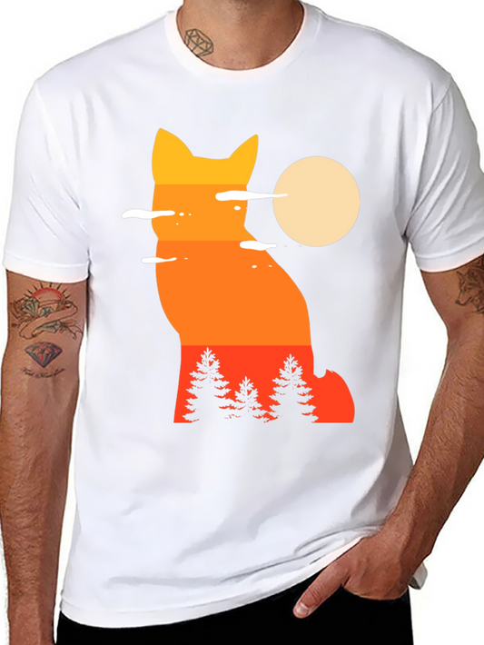 Sunset Fox Silhouette Graphic Tee