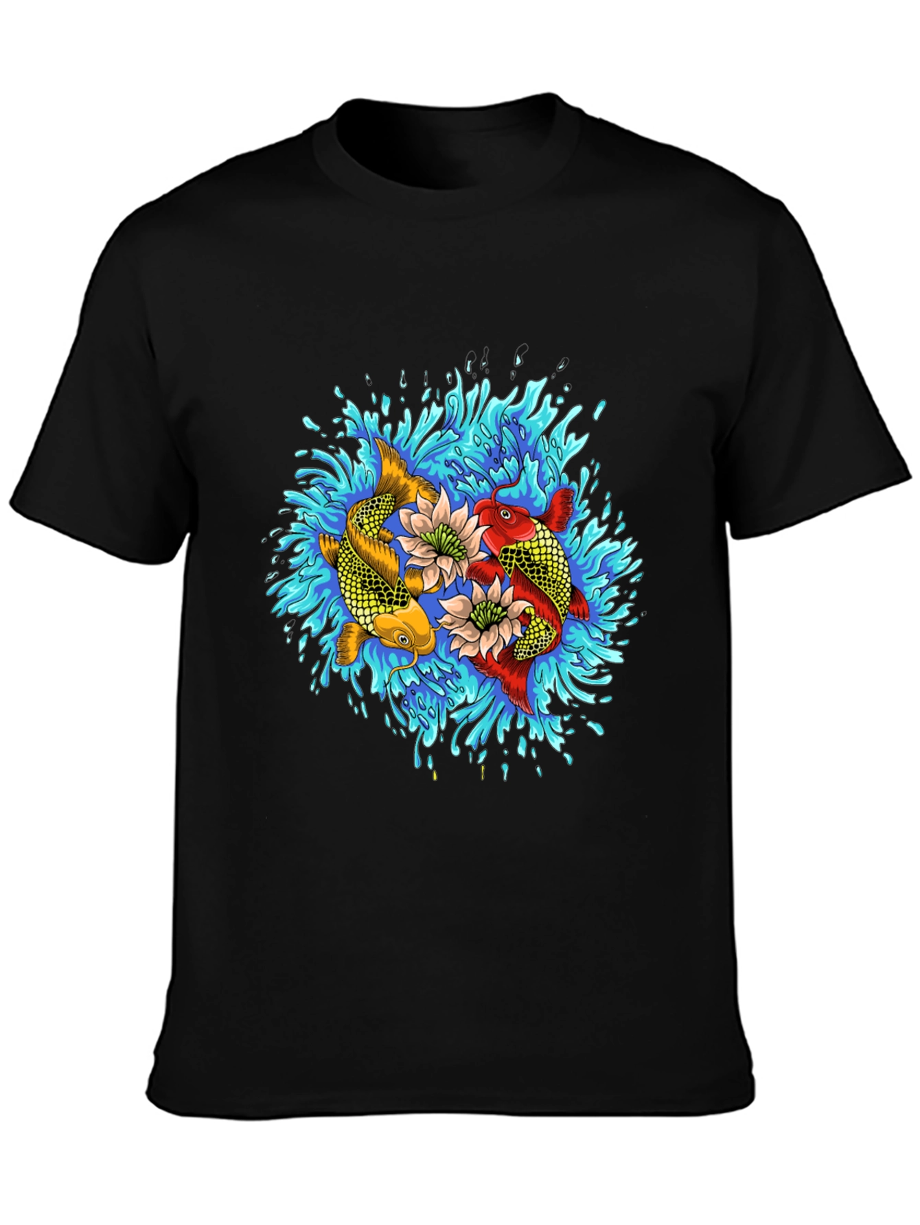 Koi Fish Graphic T-Shirt - Artistic Water Design