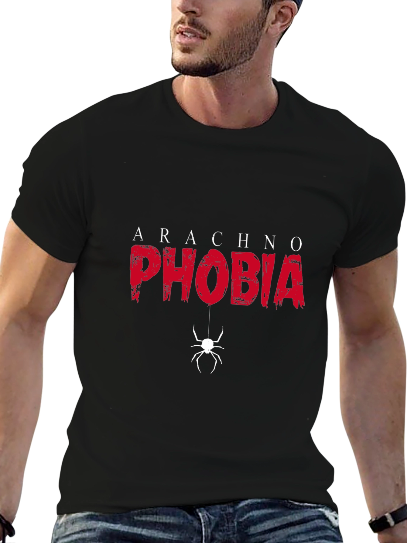 Arachnophobia Graphic Tee - Black Cotton T-Shirt