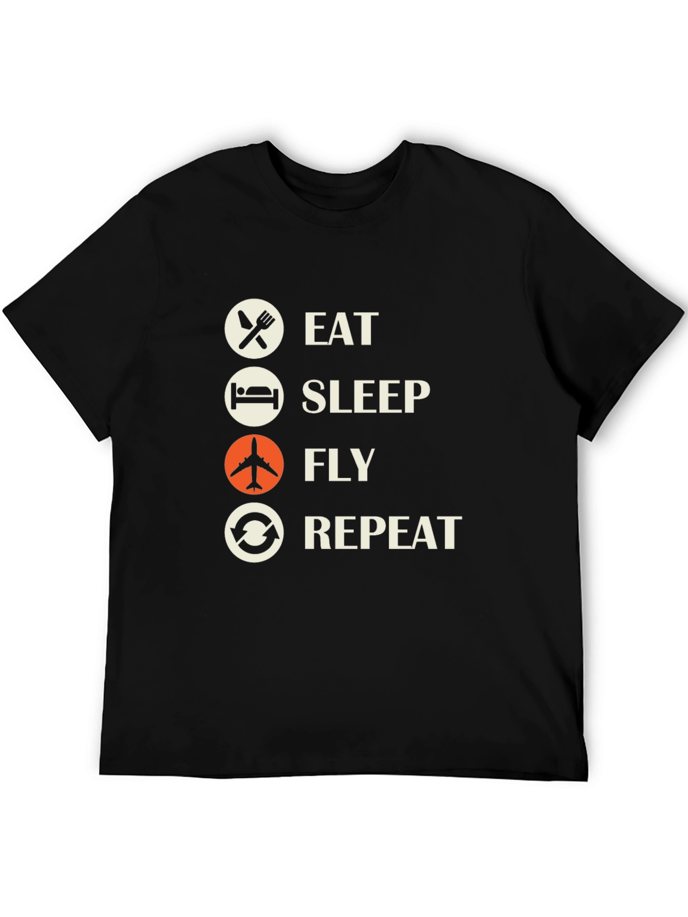 Eat Sleep Fly Repeat Graphic Tee - Aviation T-Shirt