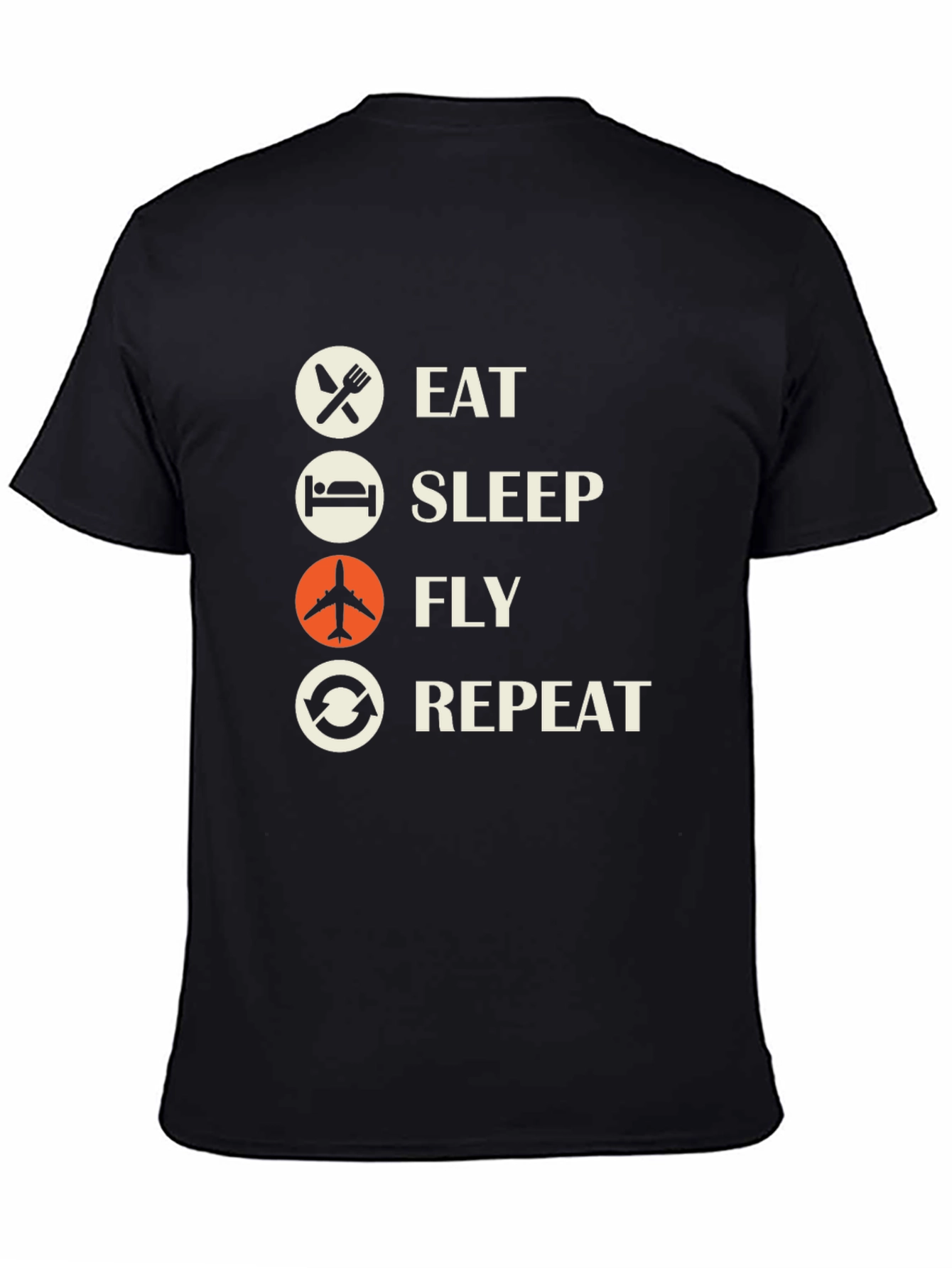 Eat Sleep Fly Repeat Graphic Tee - Aviation T-Shirt