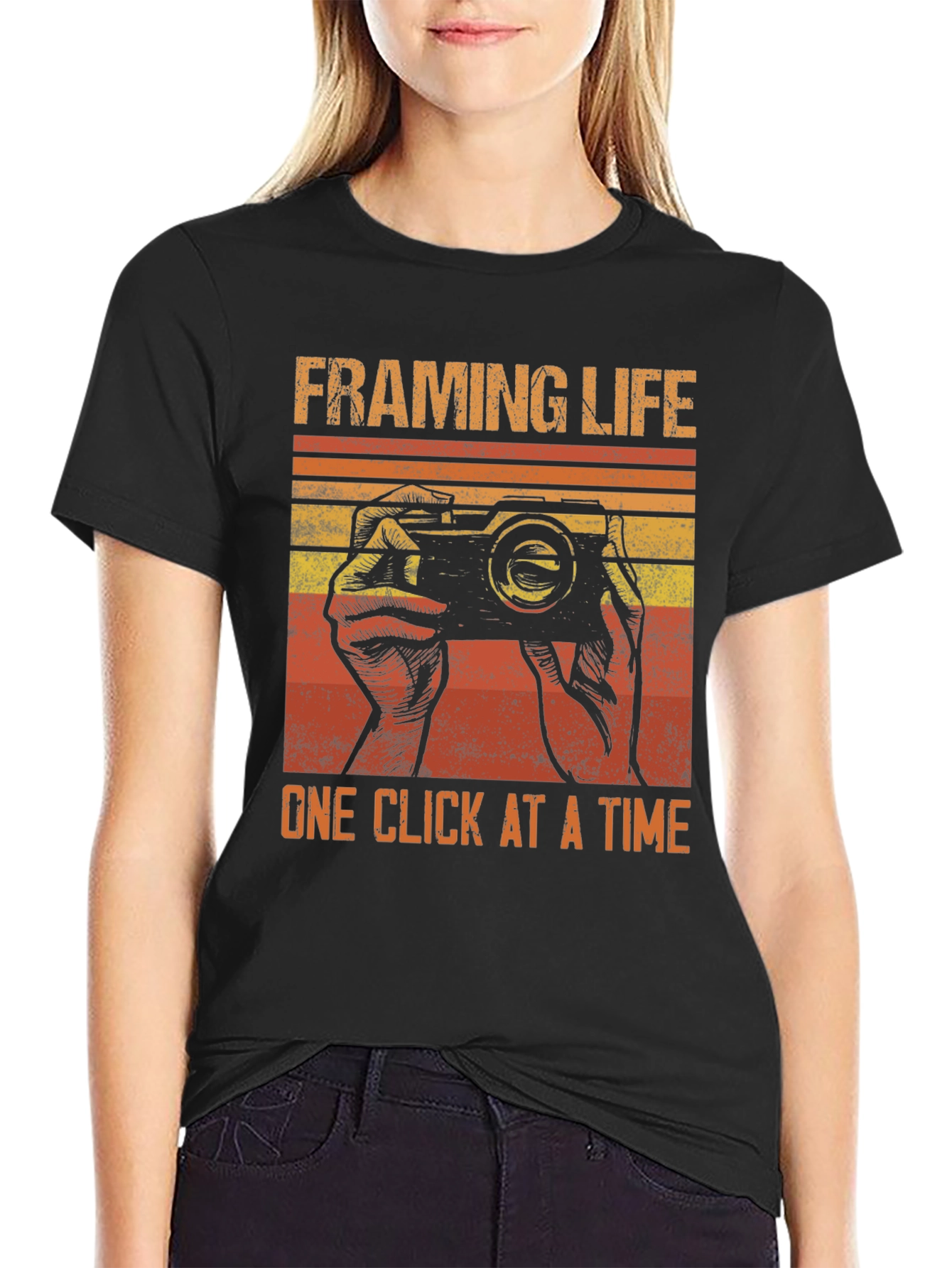 Framing Life Camera Graphic T-Shirt