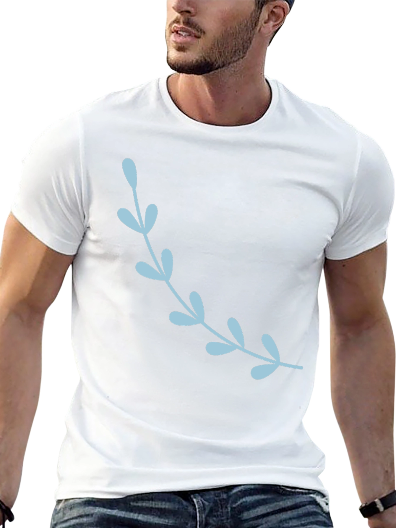 Stylish Black T-Shirt with Floral Accent