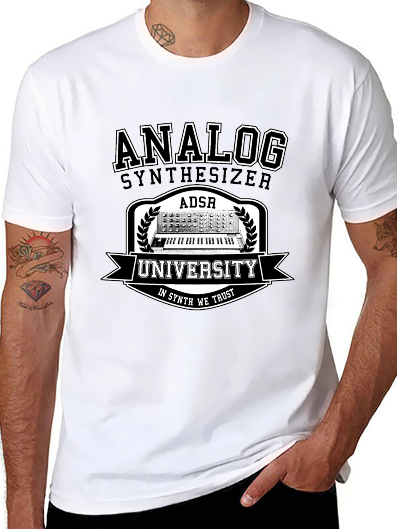 Analog Synthesizer University Black T-Shirt