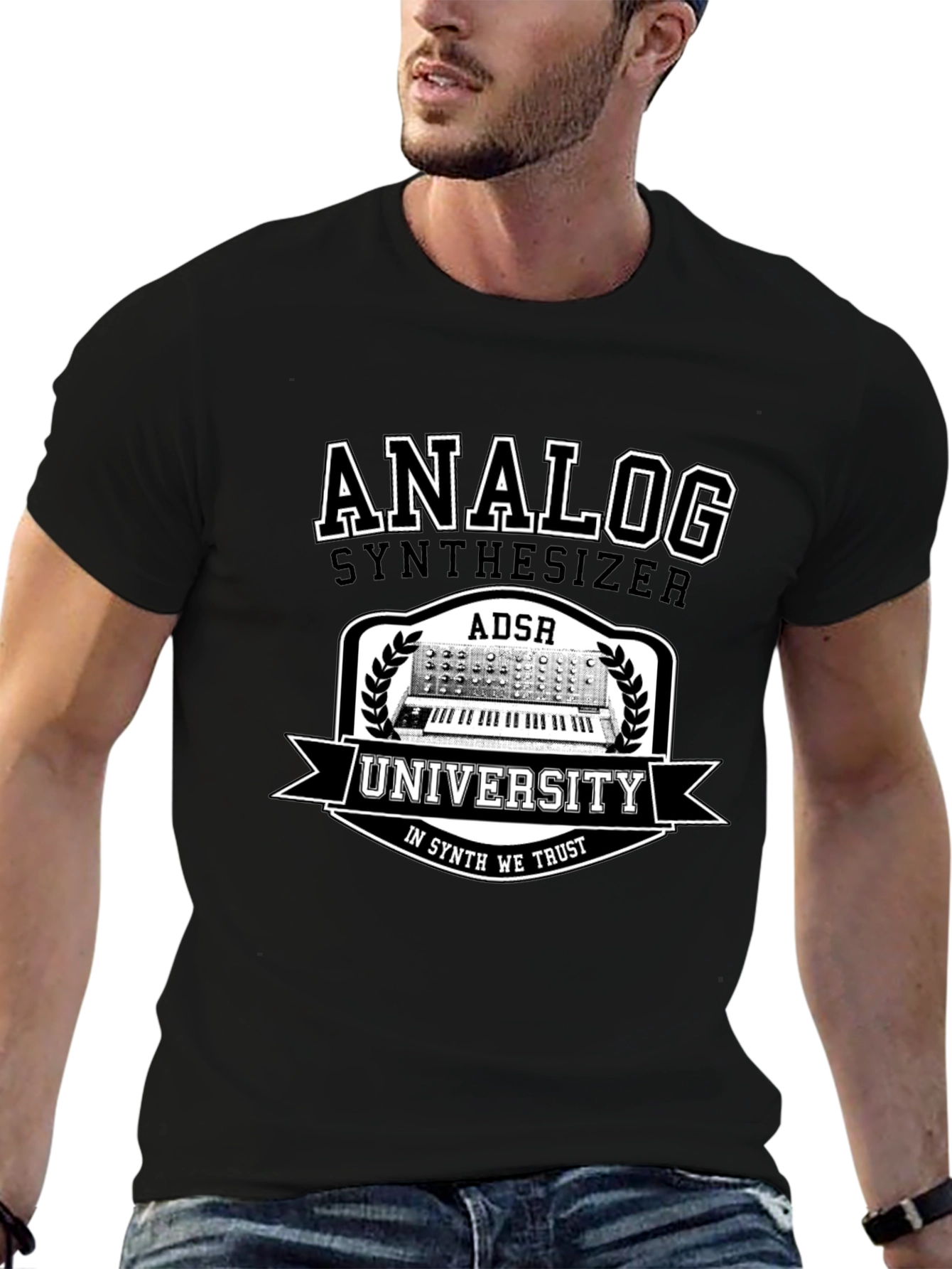 Analog Synthesizer University Black T-Shirt