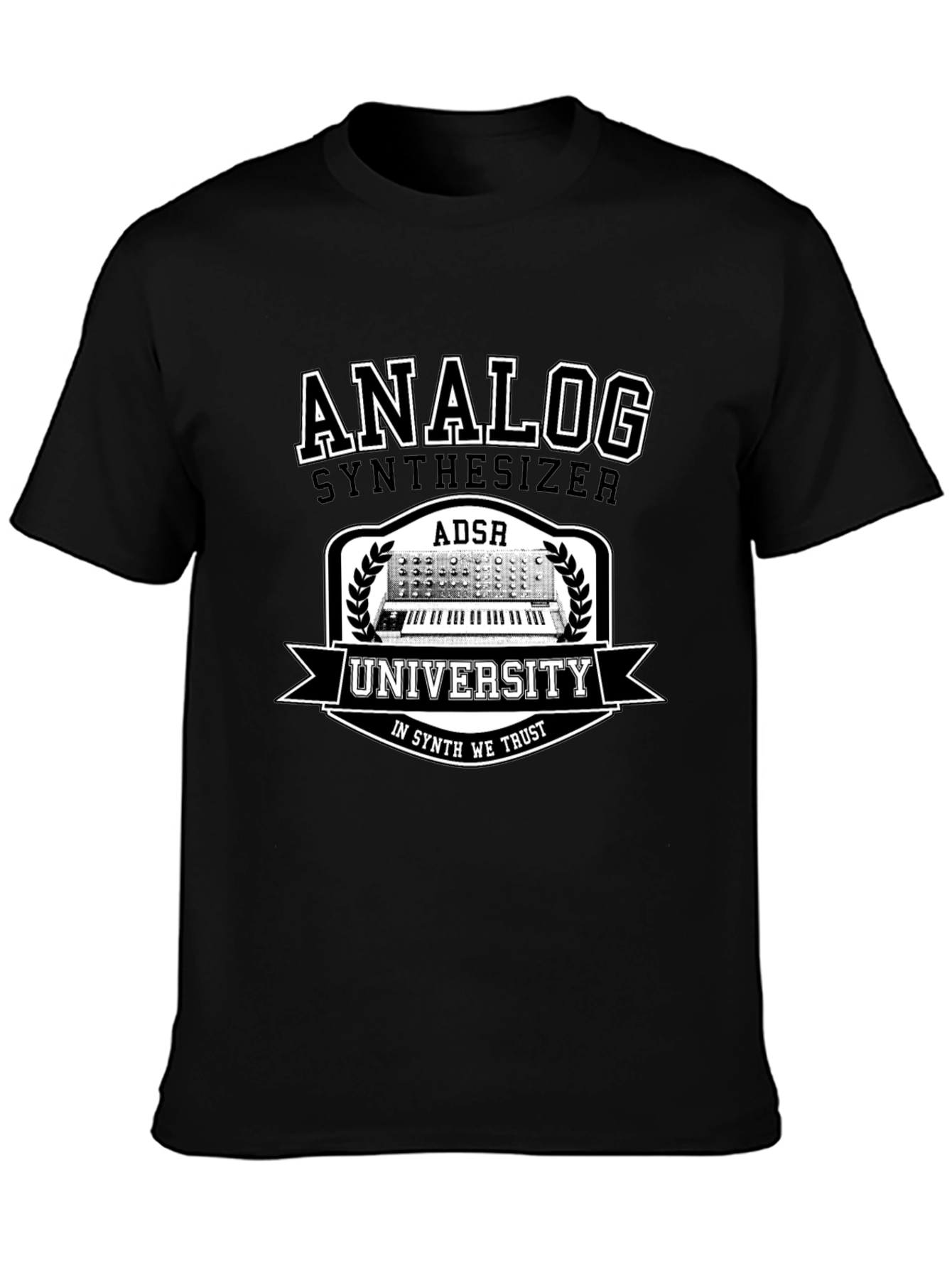 Analog Synthesizer University Black T-Shirt