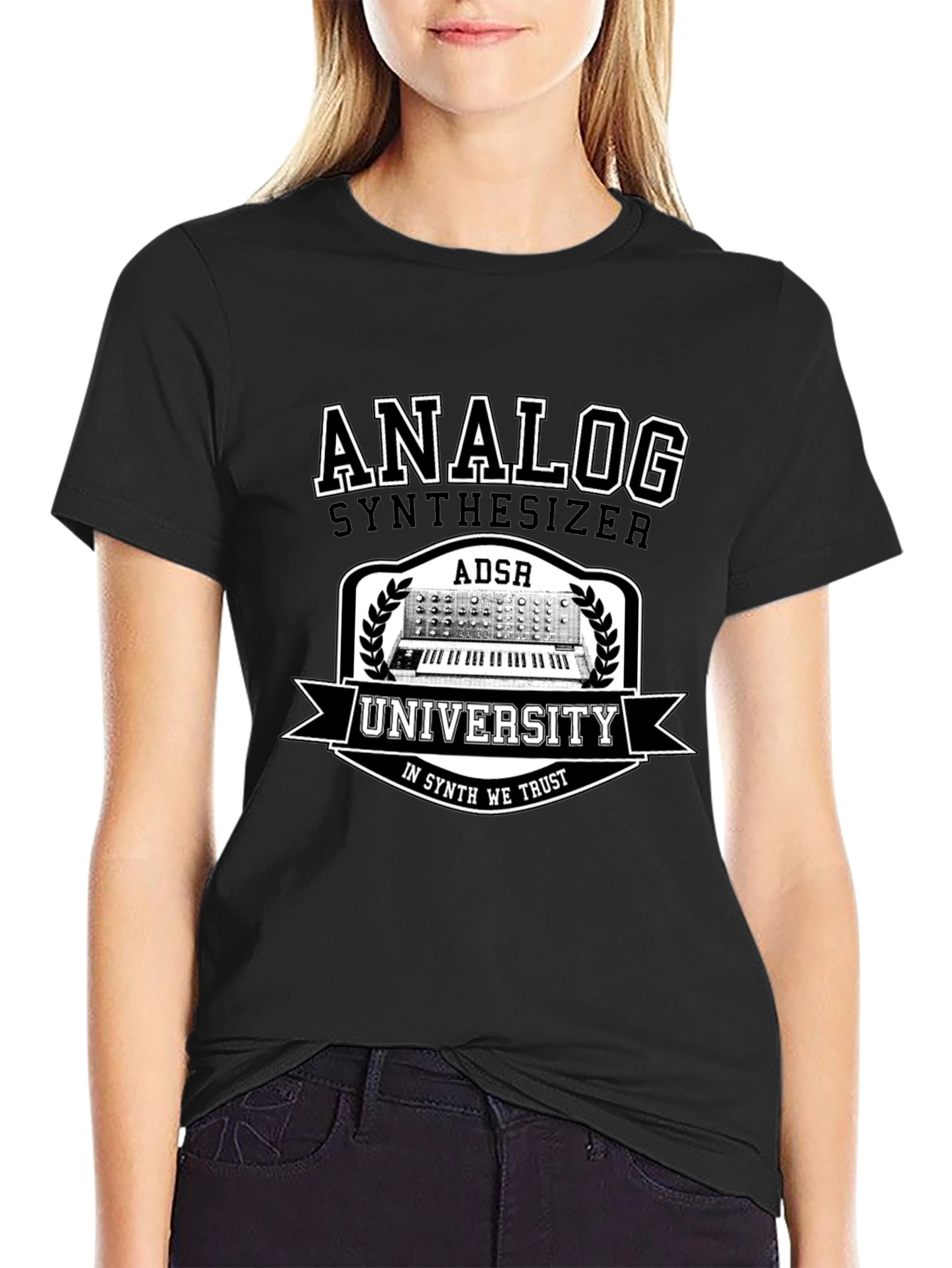 Analog Synthesizer University Black T-Shirt