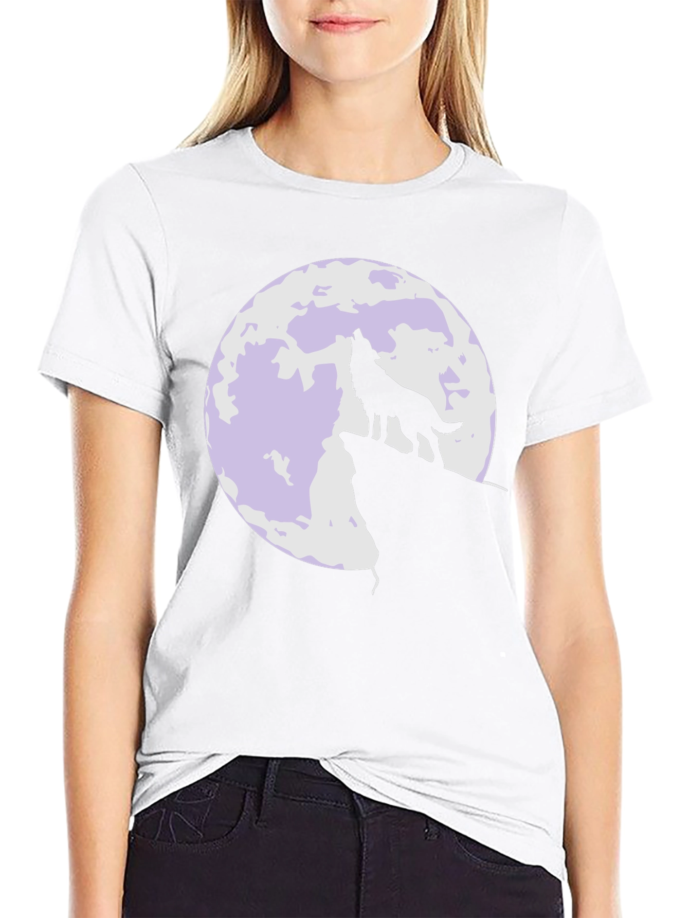 Wolf Howling at Moon Graphic T-Shirt