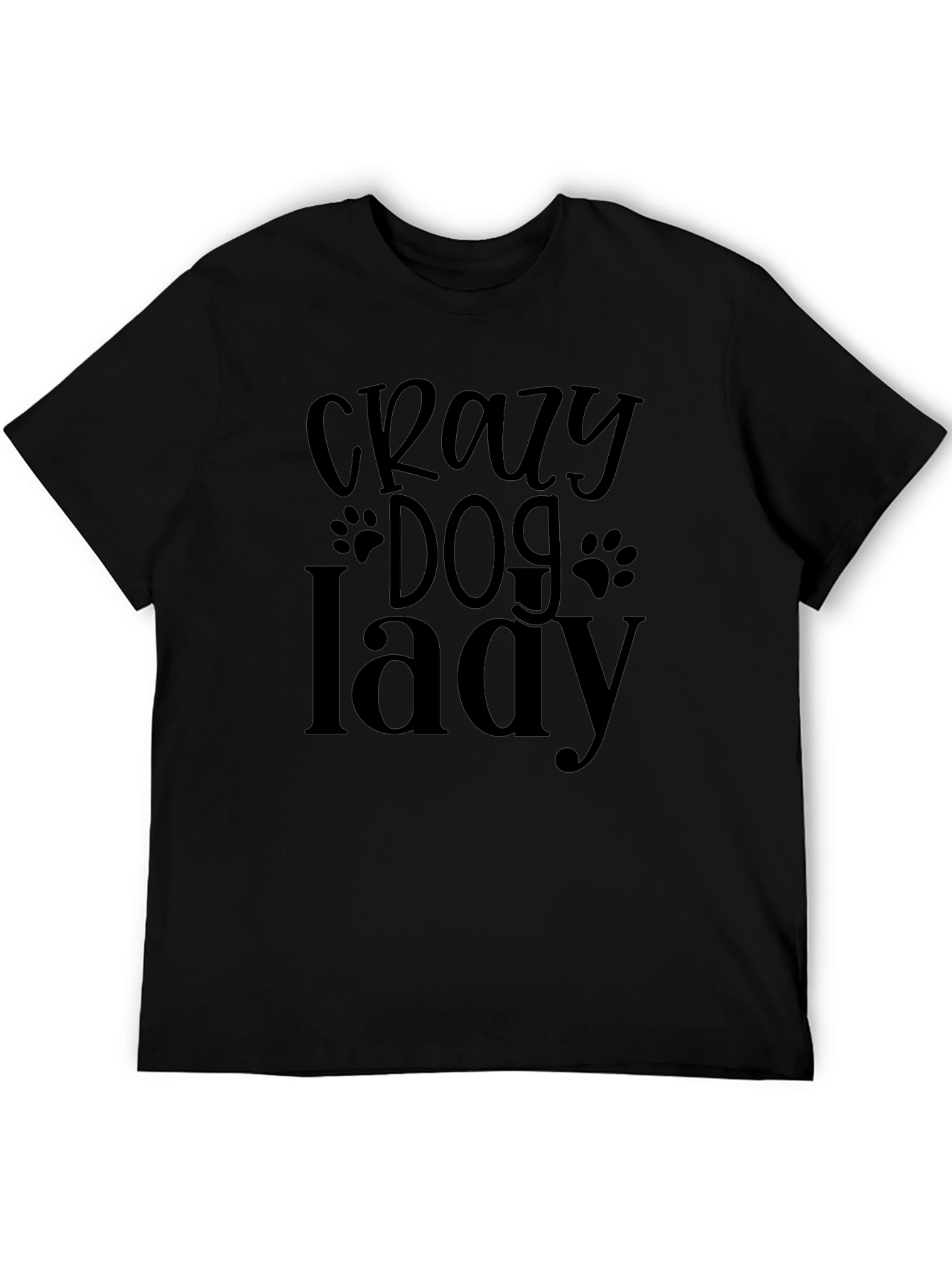 Crazy Dog Lady Black T-Shirt