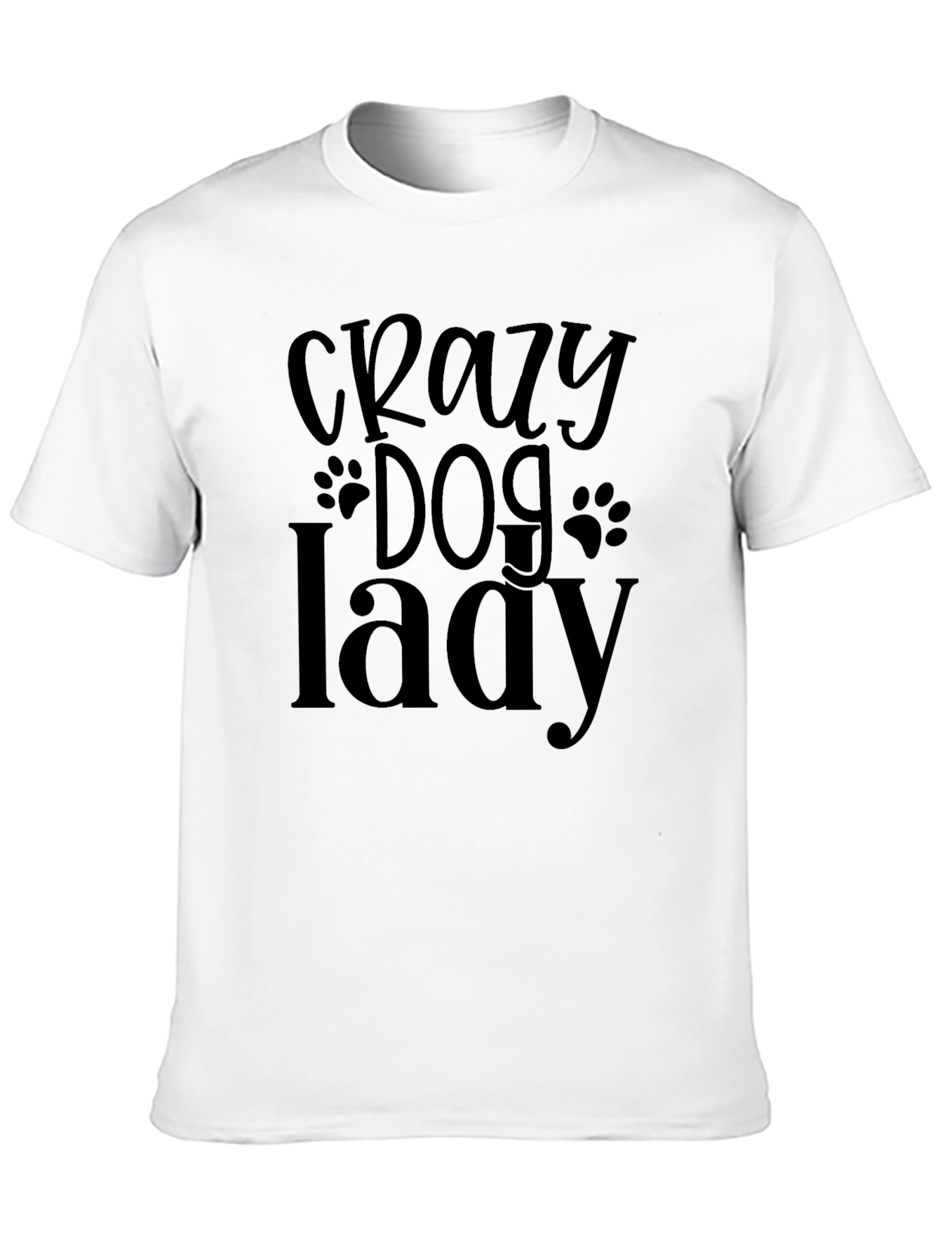 Crazy Dog Lady Black T-Shirt