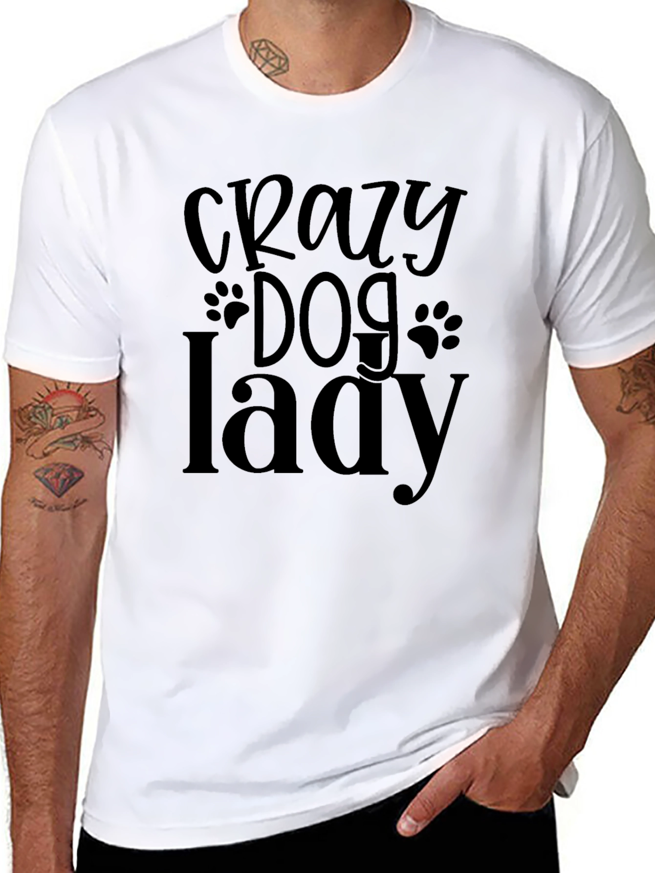 Crazy Dog Lady Black T-Shirt