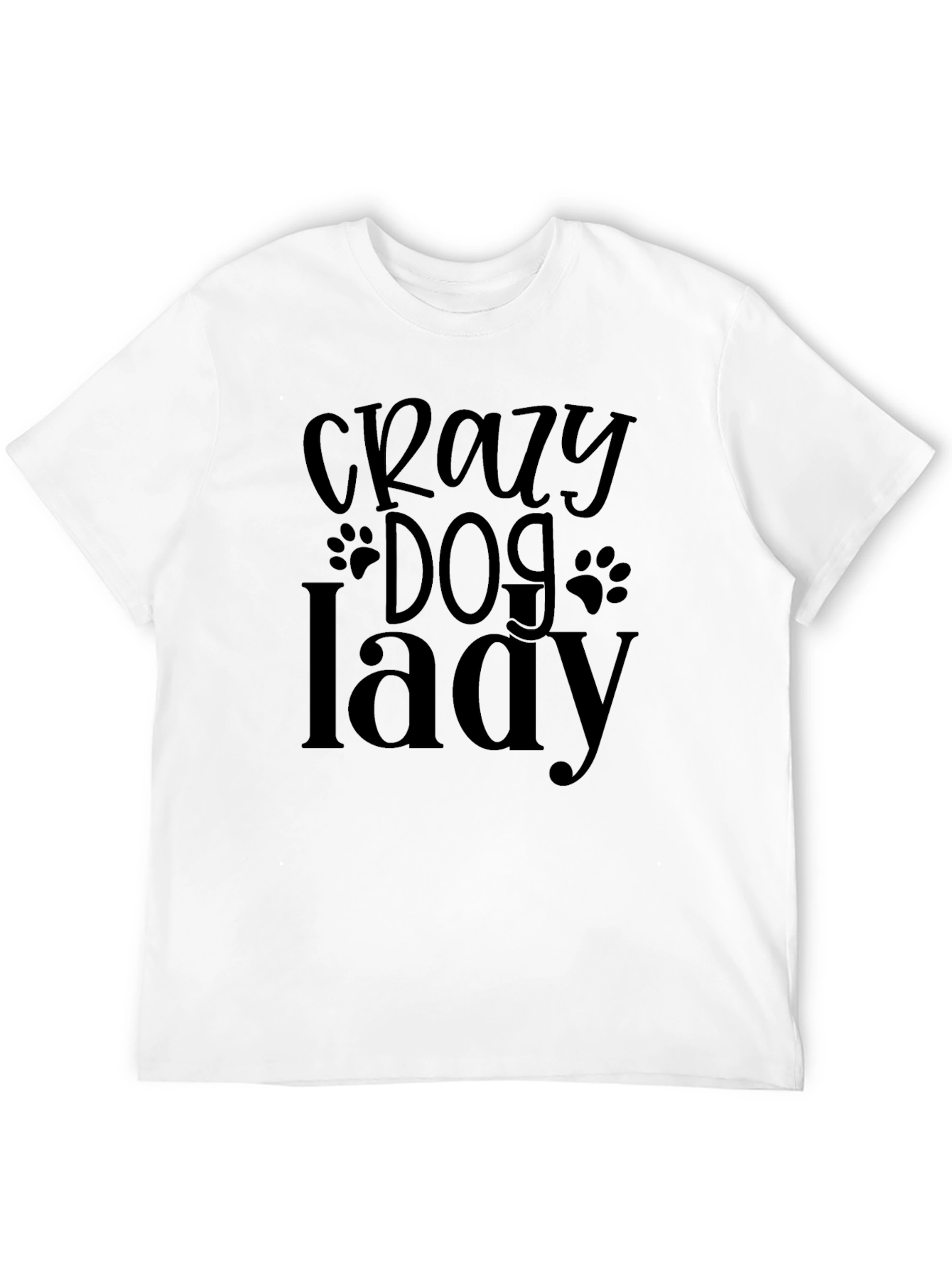 Crazy Dog Lady Black T-Shirt