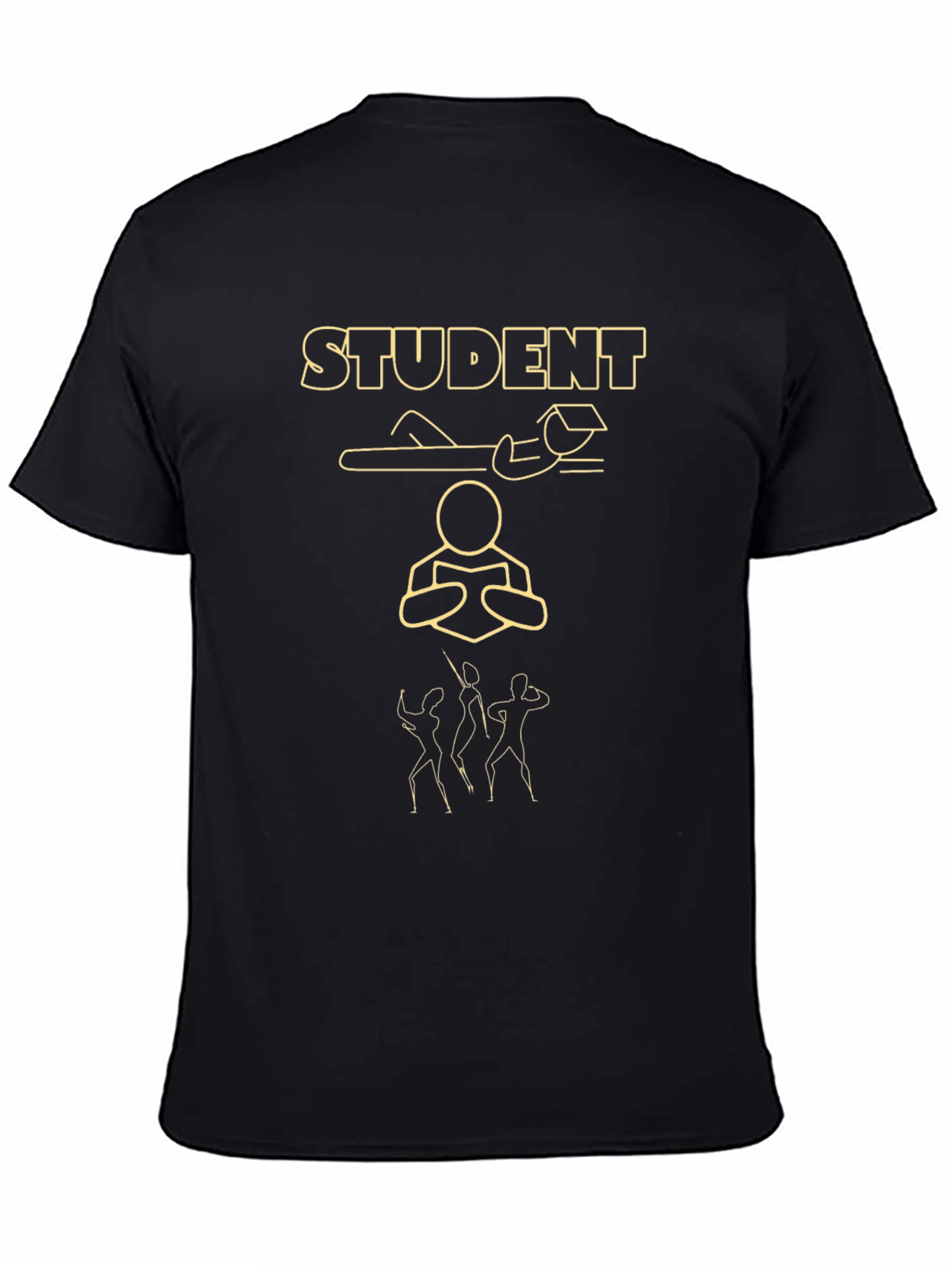 Student Graphic Tee - Black Cotton T-Shirt