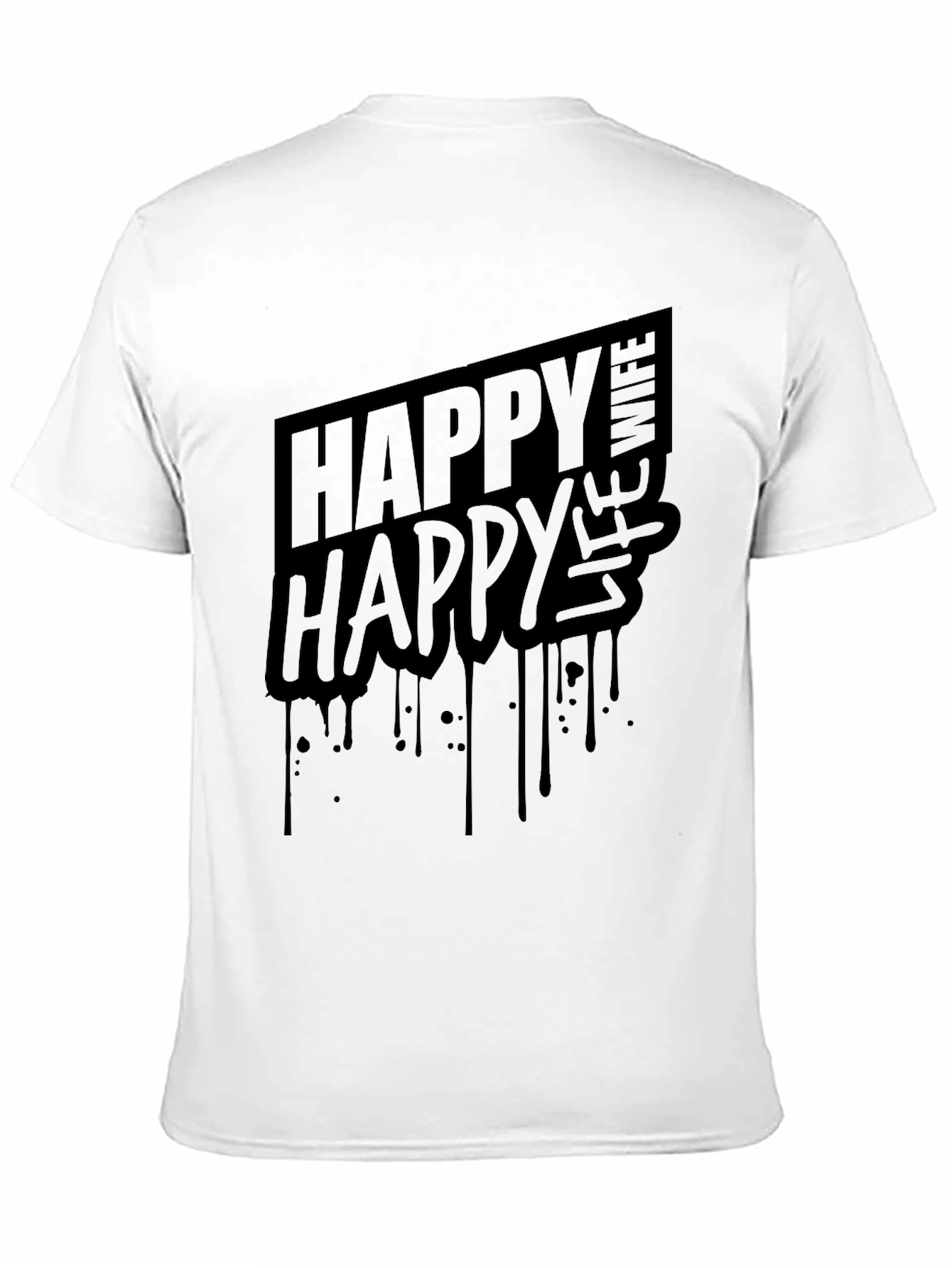 Happy Wife Happy Life T-Shirt - Black Graphic Tee