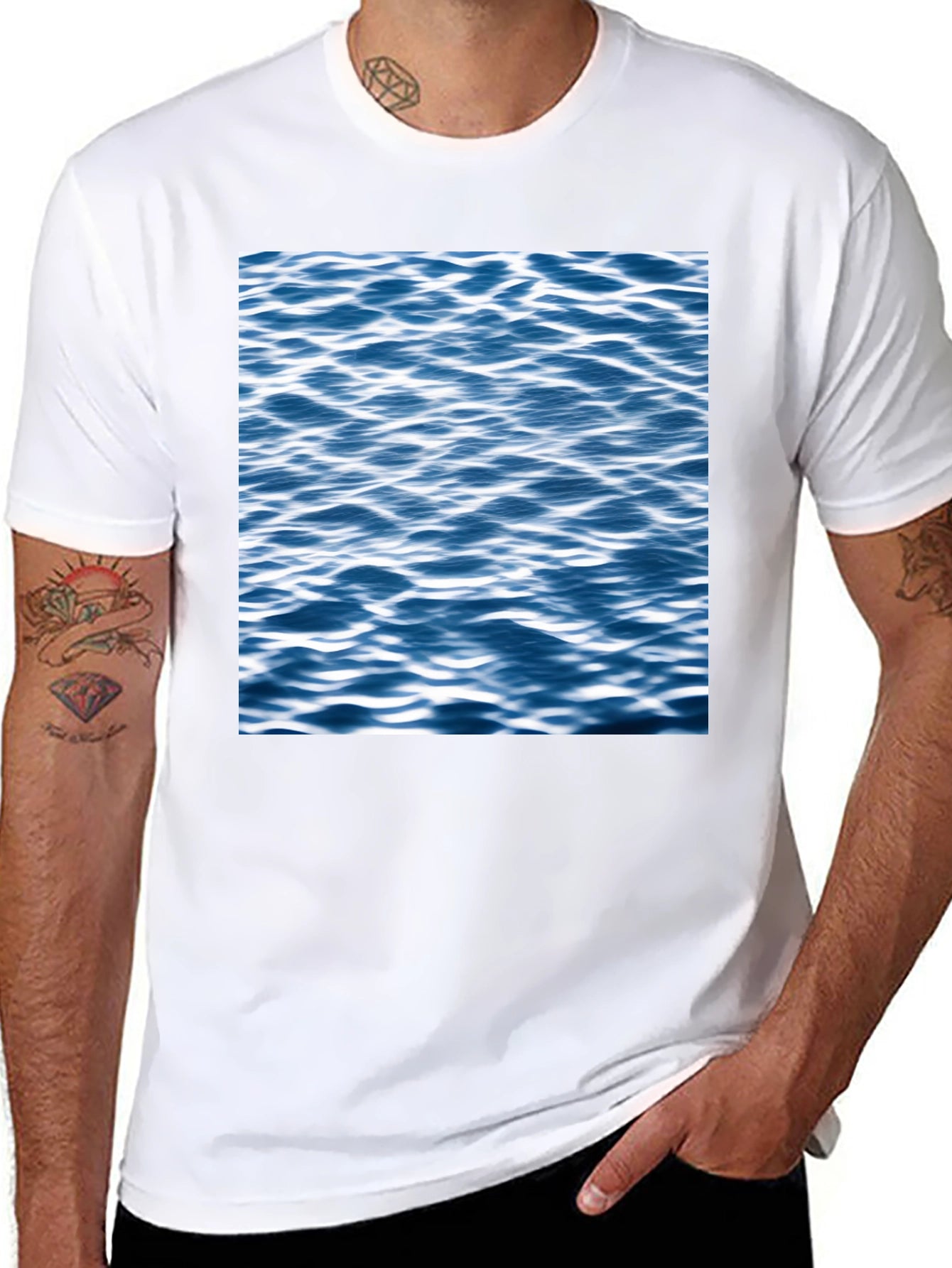 Ocean Wave Graphic Black T-Shirt
