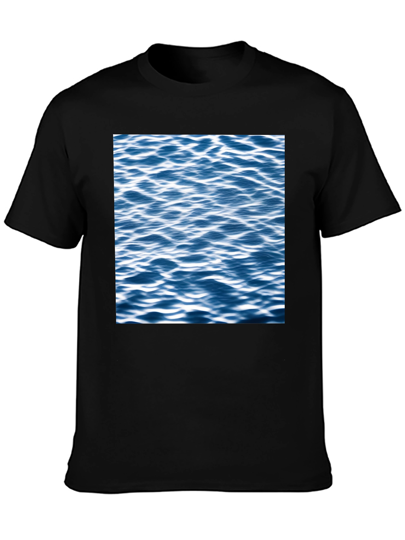 Ocean Wave Graphic Black T-Shirt