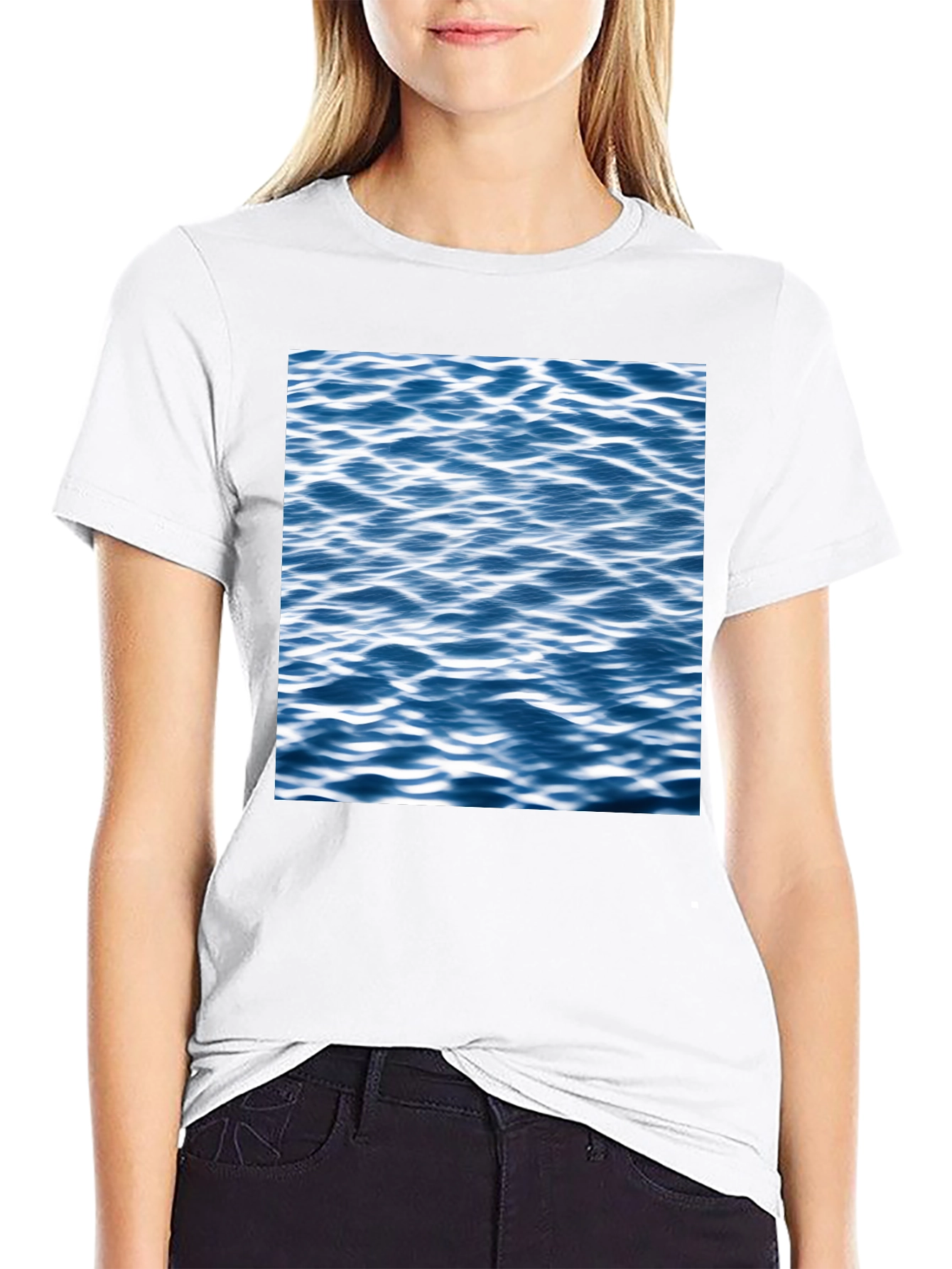 Ocean Wave Graphic Black T-Shirt