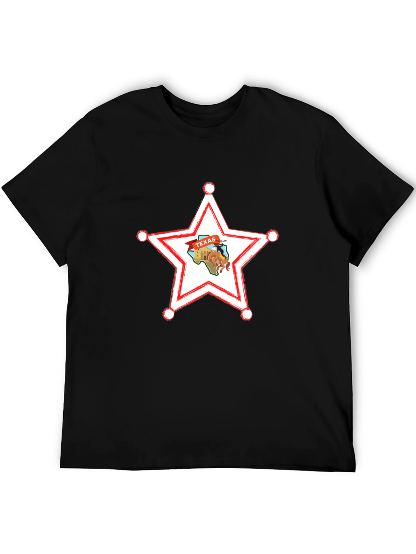 Texas Star Sheriff Badge Graphic T-Shirt