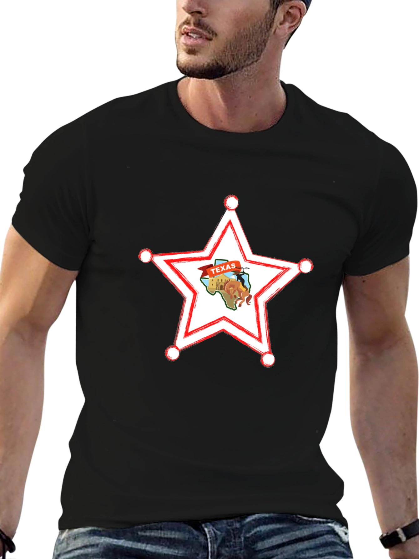Texas Star Sheriff Badge Graphic T-Shirt