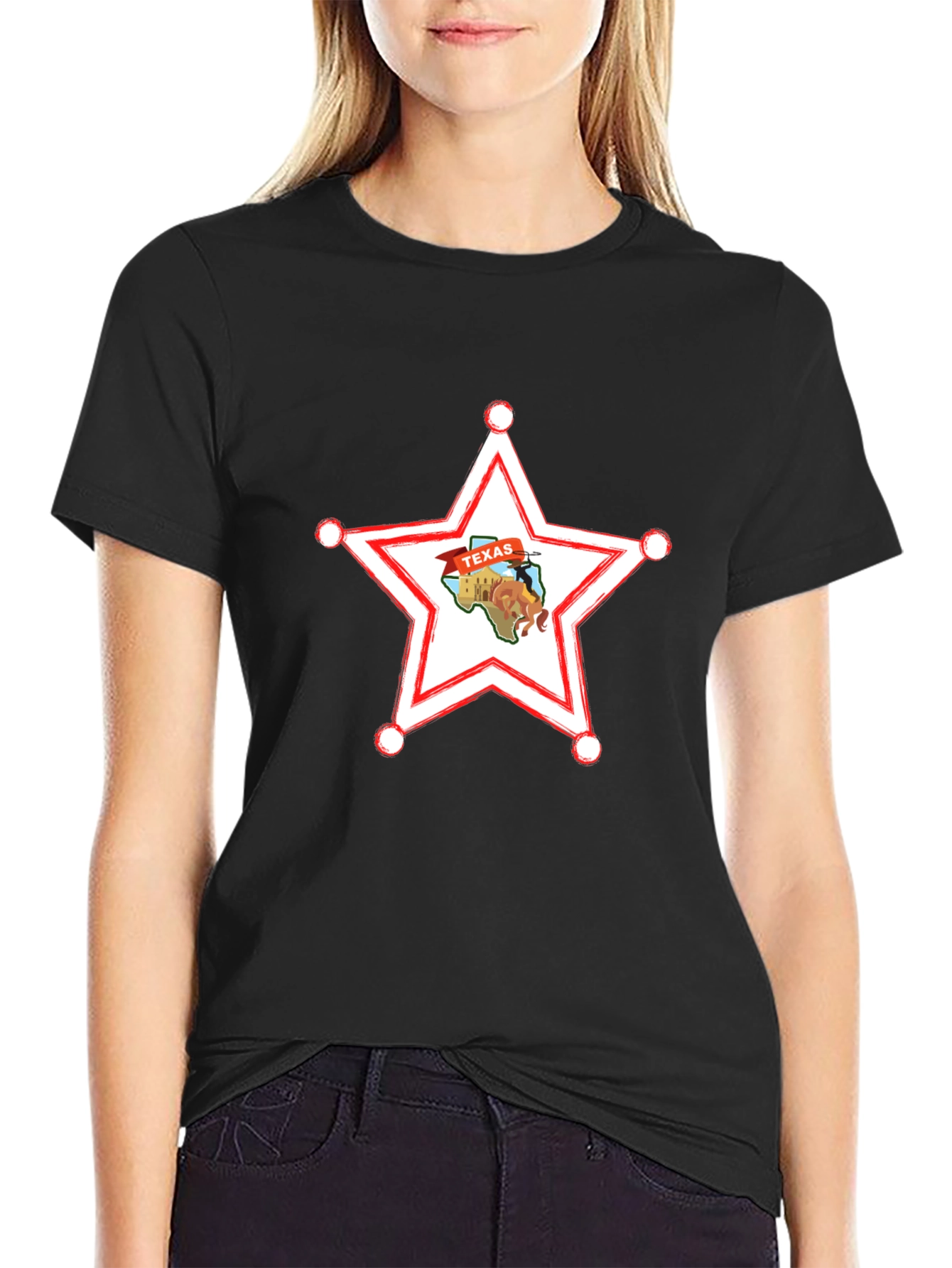 Texas Star Sheriff Badge Graphic T-Shirt