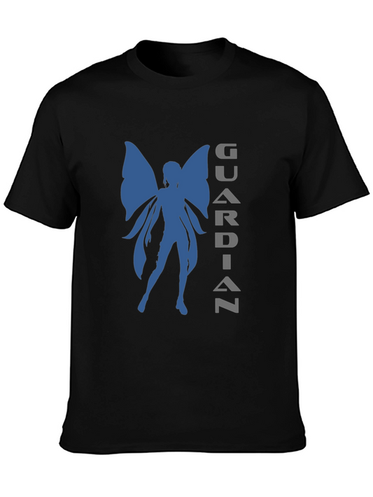 Guardian Fairy Graphic Tee - Stylish Black T-Shirt