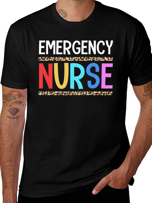 Emergency Nurse Leopard Print Graphic T-Shirt