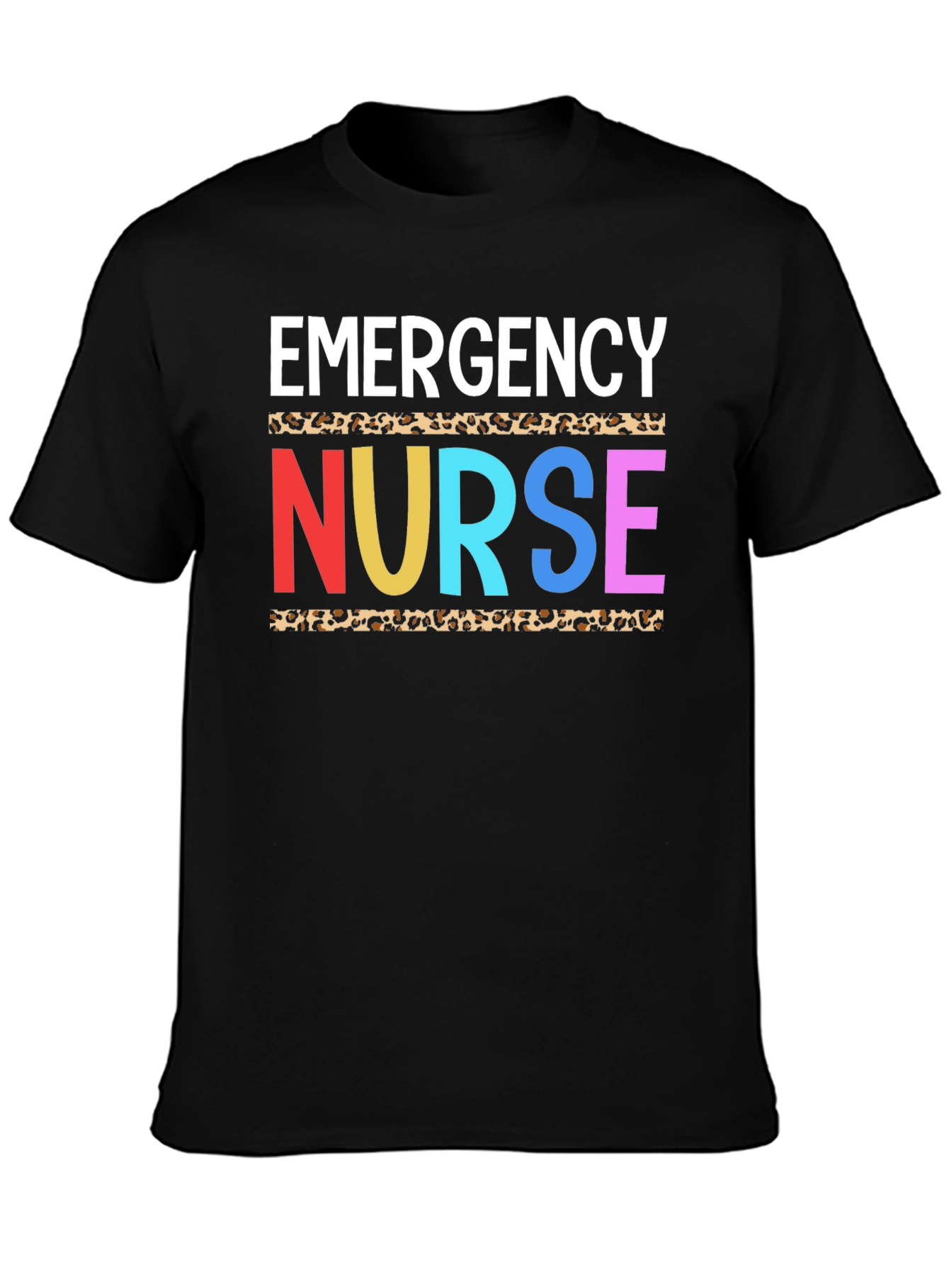 Emergency Nurse Leopard Print Graphic T-Shirt
