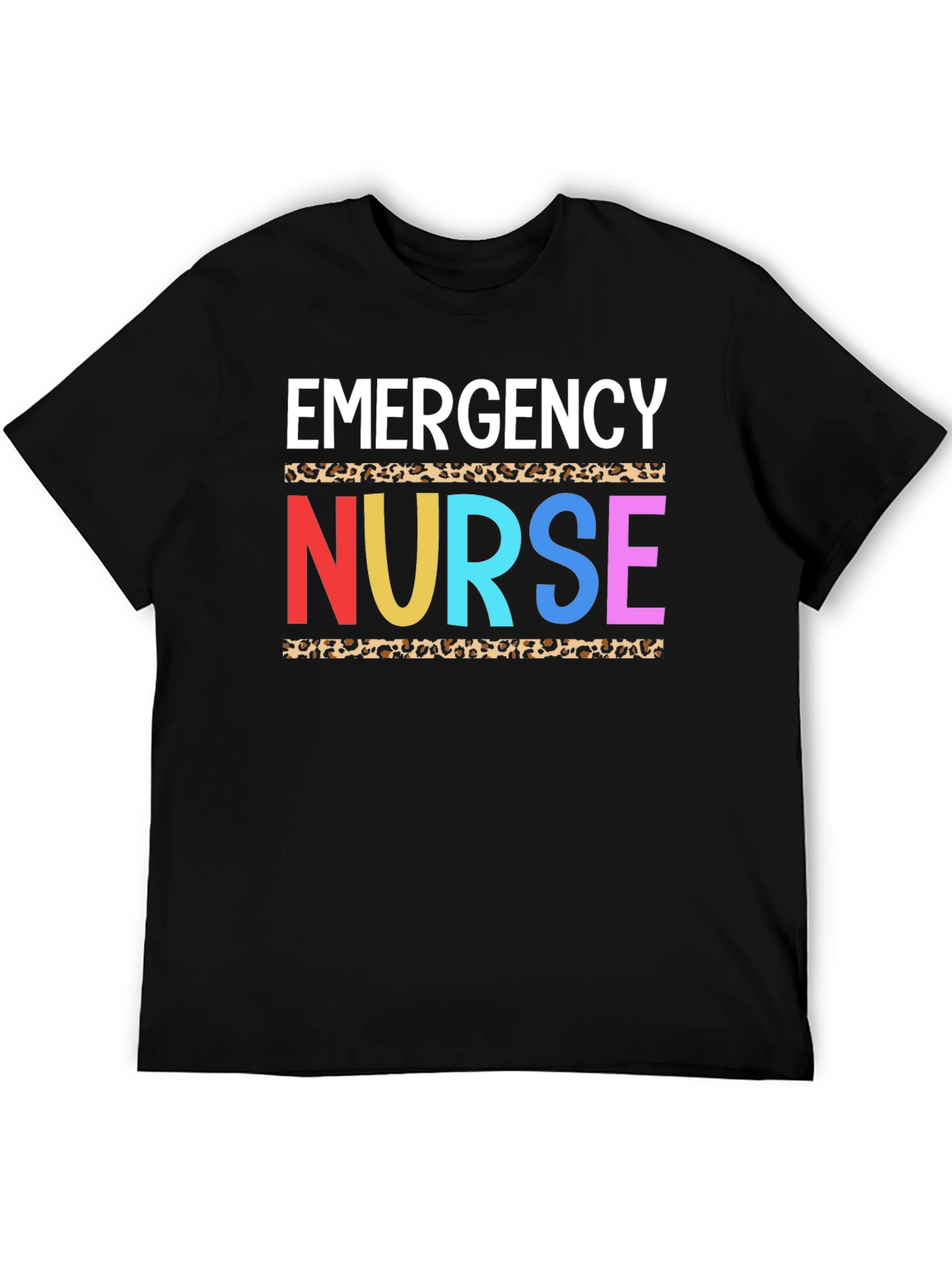 Emergency Nurse Leopard Print Graphic T-Shirt