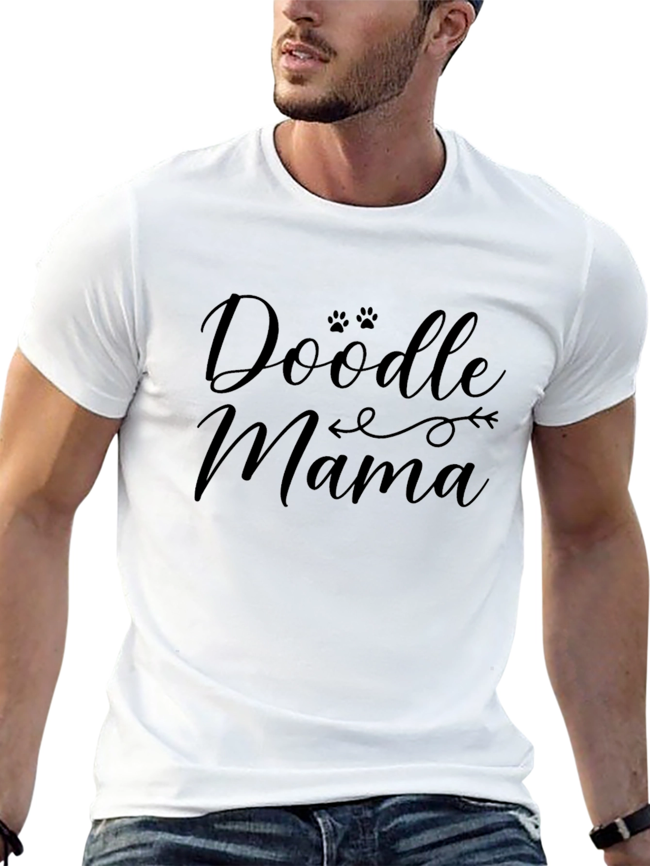 Doodle Mama Black Cotton Graphic T-Shirt