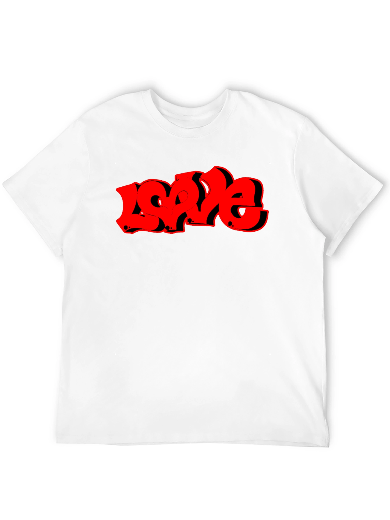 Love Graffiti Style Graphic T-Shirt - Black