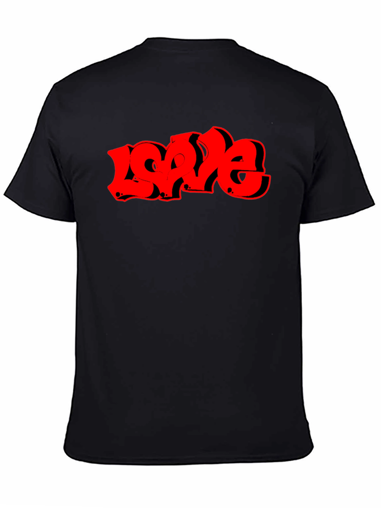 Love Graffiti Style Graphic T-Shirt - Black