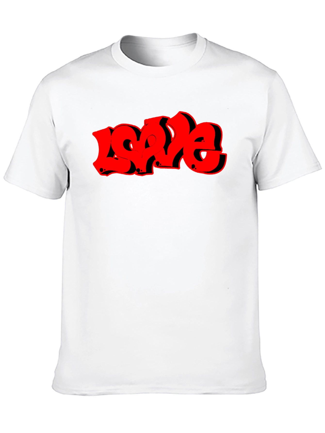 Love Graffiti Style Graphic T-Shirt - Black