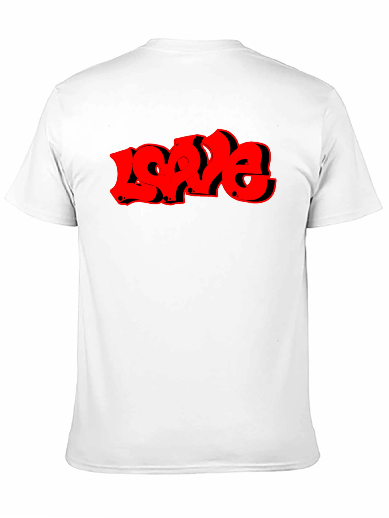 Love Graffiti Style Graphic T-Shirt - Black