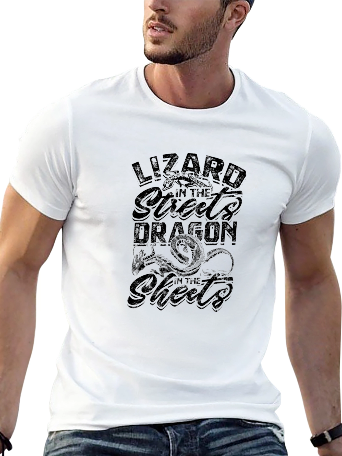 Lizard Dragon Graphic Tee - Black