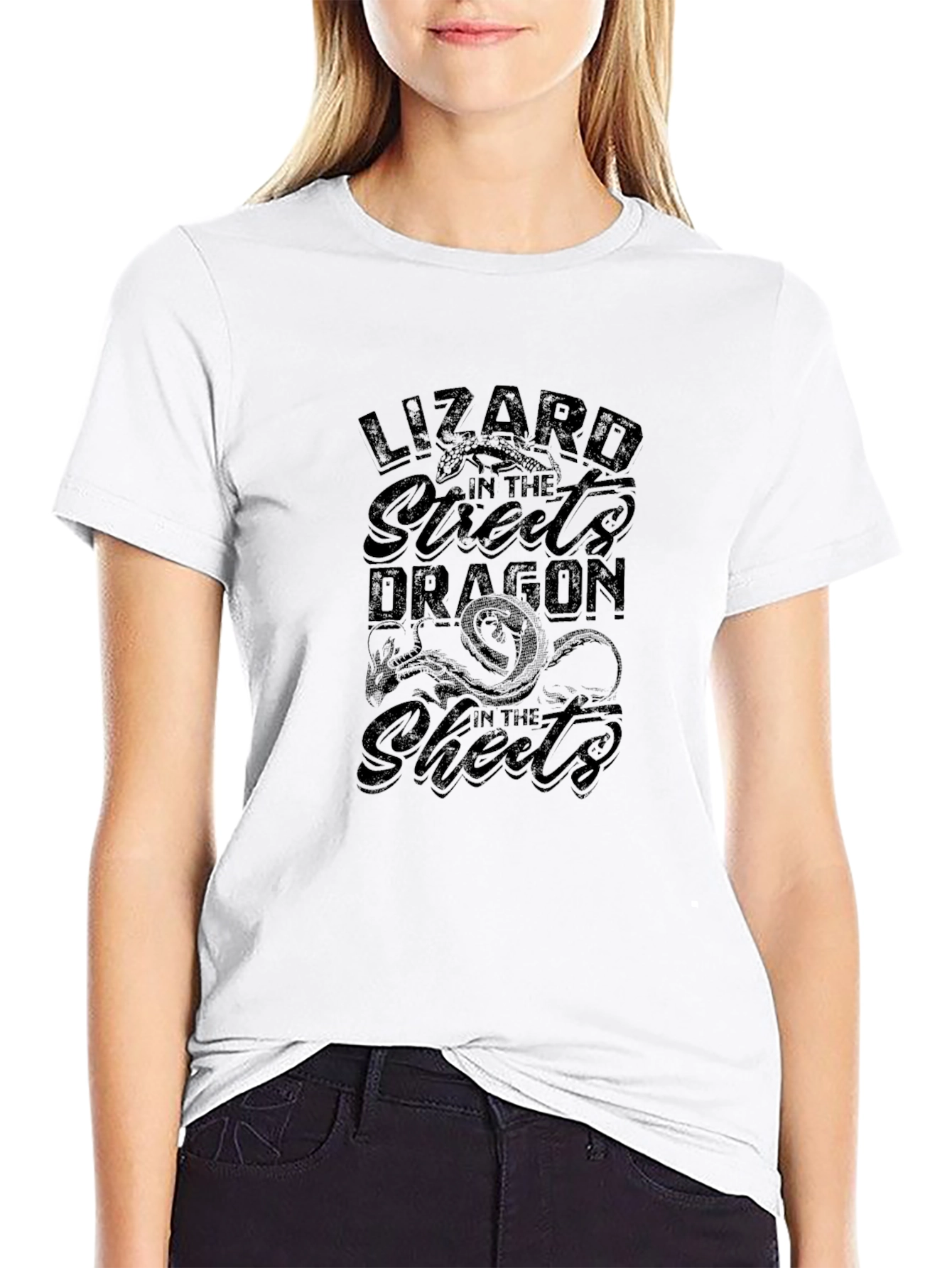 Lizard Dragon Graphic Tee - Black