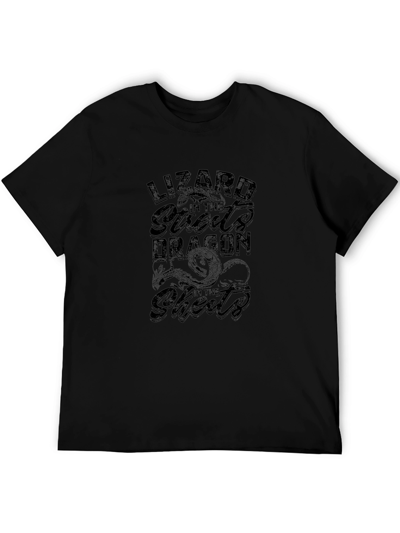 Lizard Dragon Graphic Tee - Black