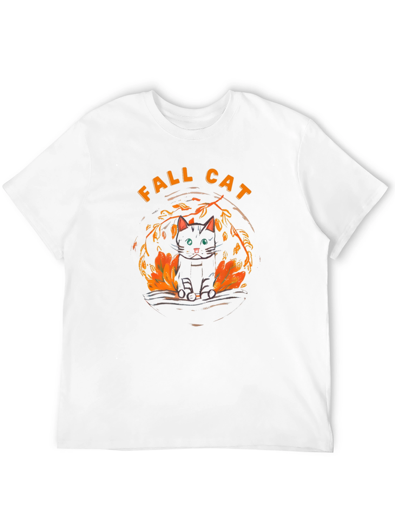 Fall Cat Graphic Tee - Black T-Shirt