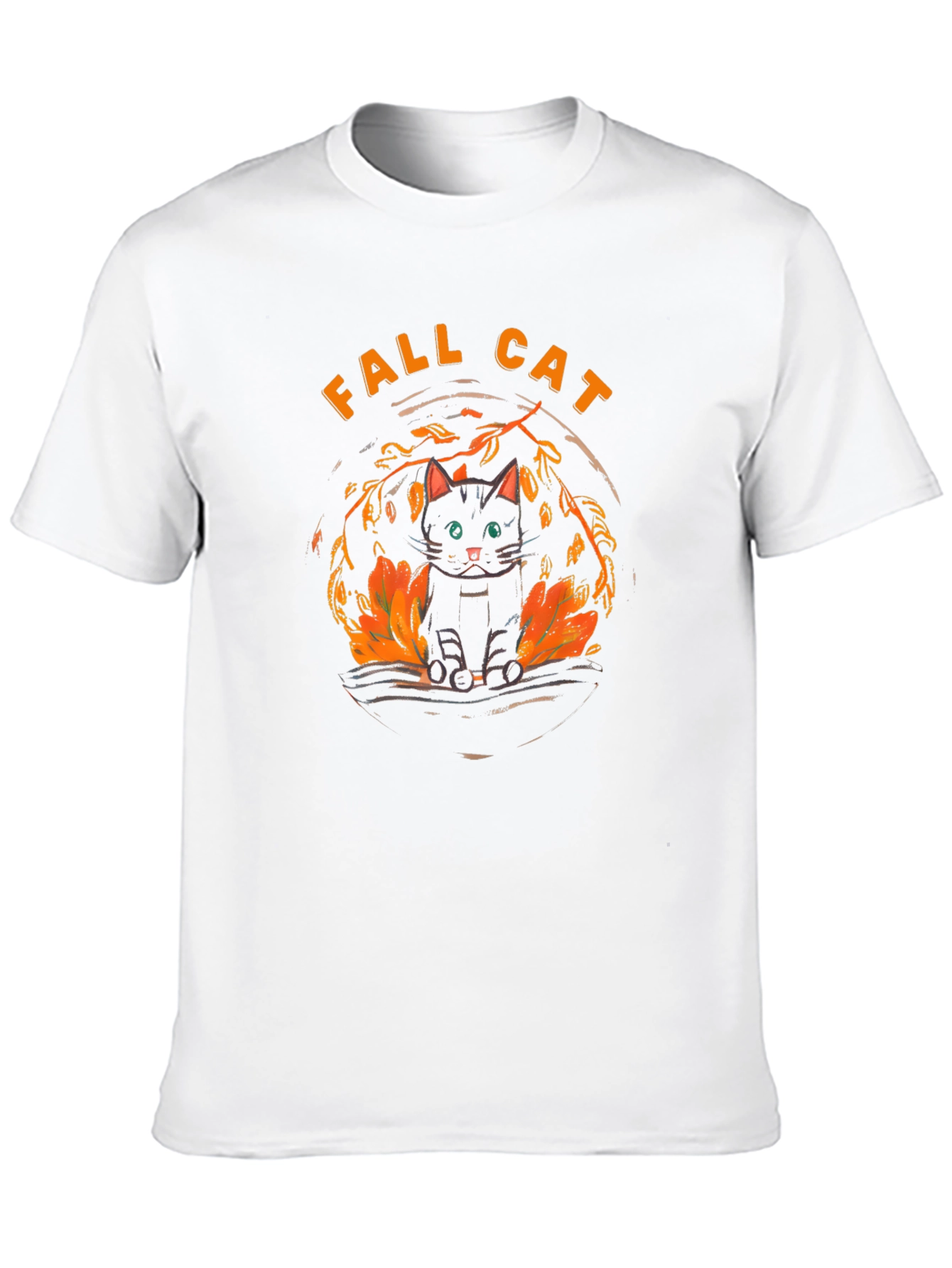 Fall Cat Graphic Tee - Black T-Shirt