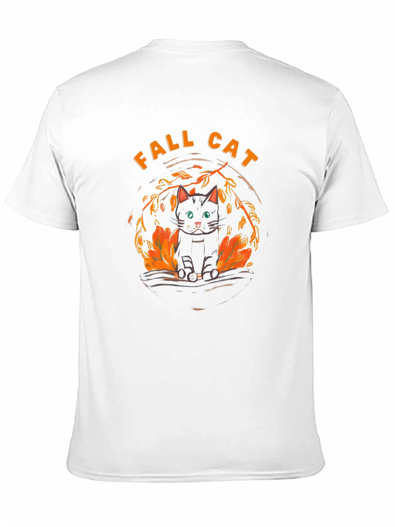Fall Cat Graphic Tee - Black T-Shirt
