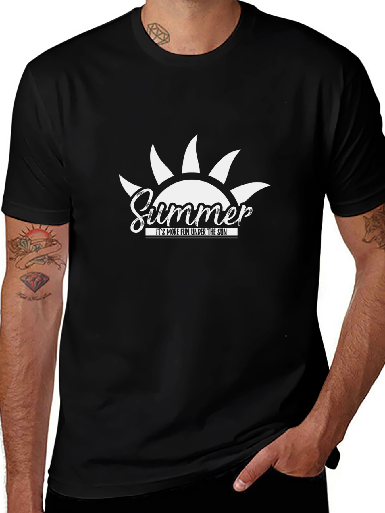 Summer Fun Under the Sun Black T-Shirt