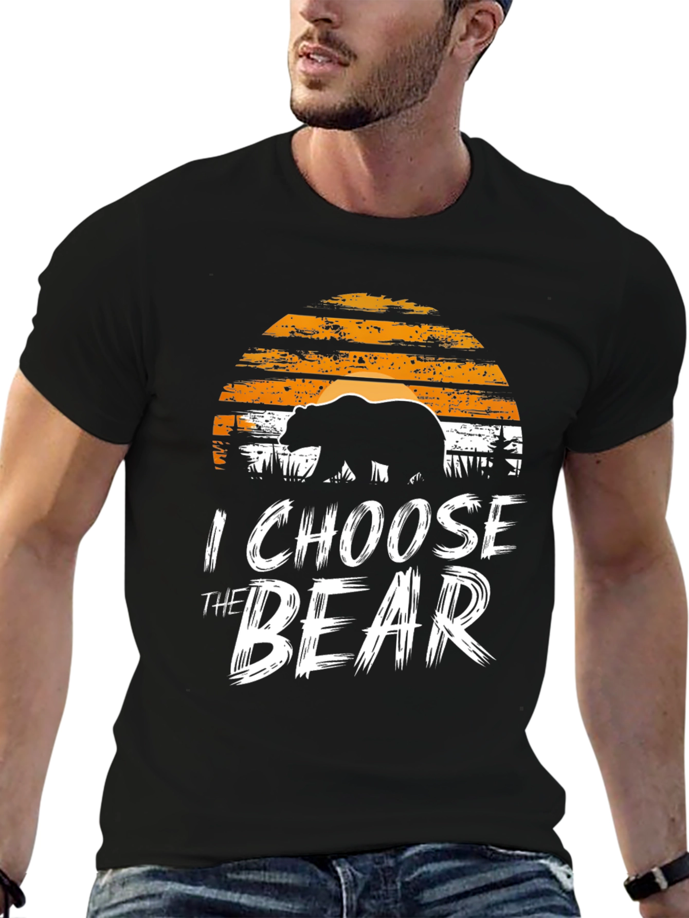 I Choose The Bear Graphic Tee - Black